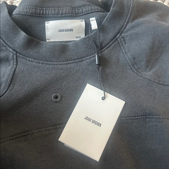 JOAH BROWN Vintage Panel Oversize LS Charcoal Necklace Shirt XS NWT - Picture 16 of 16